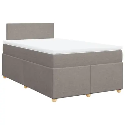 vidaXL Box spring postelja z vzmetnico taupe 120x190 cm blago
