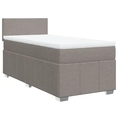 vidaXL Box spring postelja z vzmetnico taupe 100x200 cm blago