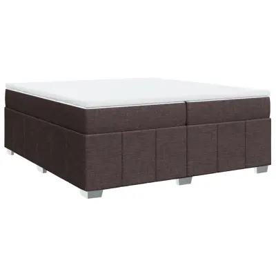 vidaXL Box spring postelja z vzmetnico temno rjav 200x200 cm blago