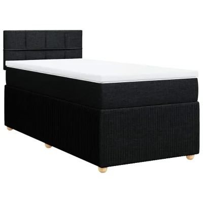 vidaXL Box spring postelja z vzmetnico črna 80x200 cm blago