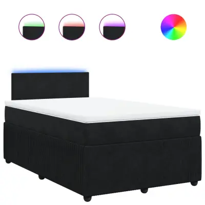 vidaXL Box spring postelja z vzmetnico črna 120x190 cm žamet