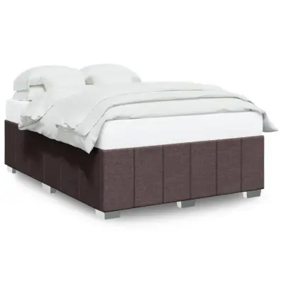 vidaXL Posteljni okvir brez vzmetnice temno rjav 160x200 cm blago