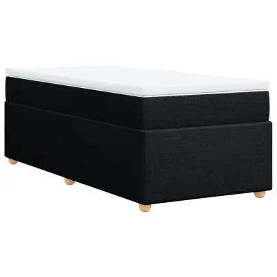 vidaXL Box spring postelja z vzmetnico črn 90x190 cm blago