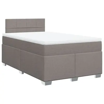 vidaXL Box spring postelja z vzmetnico taupe 120x190 cm blago
