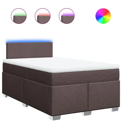 vidaXL Box spring postelja z vzmetnico temno rjava 120x190 cm blago