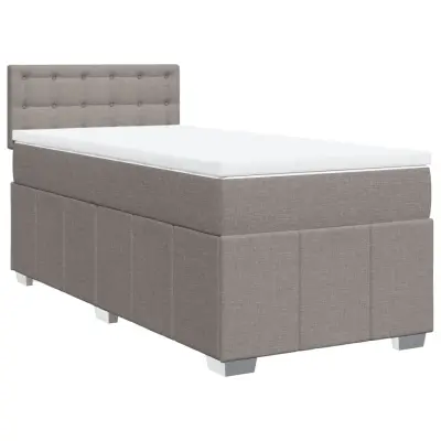 vidaXL Box spring postelja z vzmetnico taupe 100x200 cm blago