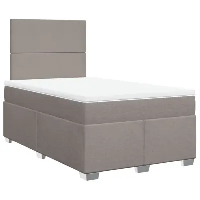vidaXL Box spring postelja z vzmetnico taupe 120x190 cm blago