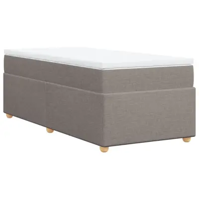vidaXL Box spring postelja z vzmetnico taupe 80x200 cm blago
