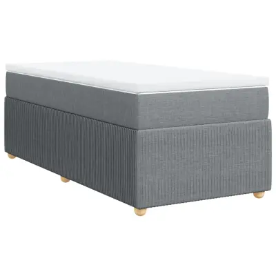 vidaXL Box spring postelja z vzmetnico svetlo siva 80x200 cm blago