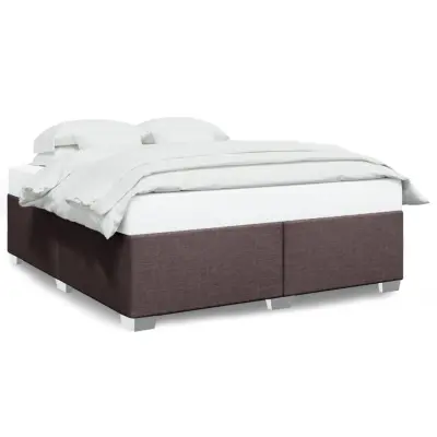 vidaXL Posteljni okvir brez vzmetnice temno rjav 200x200 cm blago