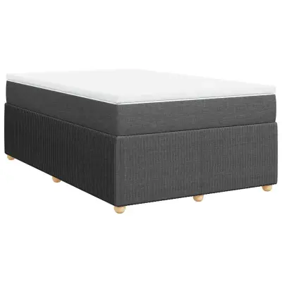 vidaXL Box spring postelja z vzmetnico temno siva 120x190 cm blago