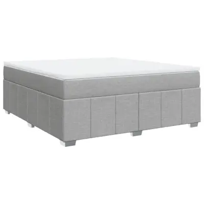 vidaXL Box spring postelja z vzmetnico svetlo siva 180x200 cm blago