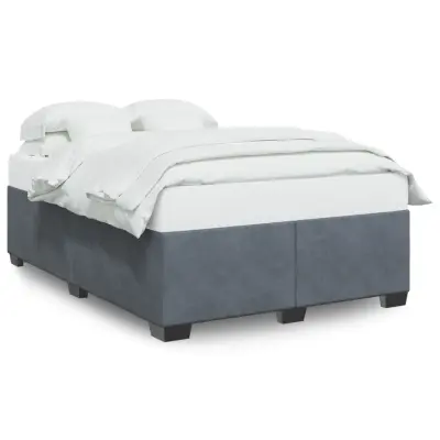vidaXL Posteljni okvir brez vzmetnice temno siv 140x190 cm žamet