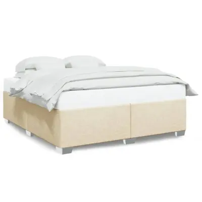 vidaXL Posteljni okvir brez vzmetnice krem 180x200 cm blago