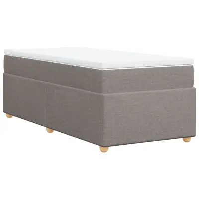 vidaXL Box spring postelja z vzmetnico taupe 90x190 cm blago