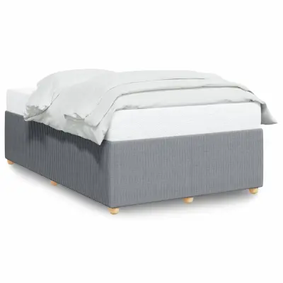 vidaXL Posteljni okvir brez vzmetnice siv 120x190 cm blago