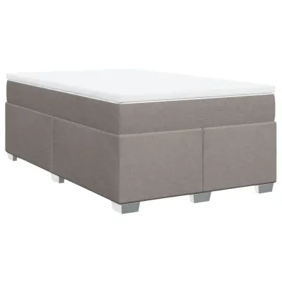 vidaXL Box spring postelja z vzmetnico taupe 120x200 cm blago