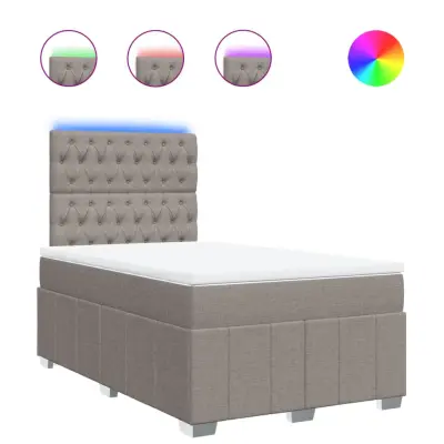 vidaXL Box spring postelja z vzmetnico taupe 120x190 cm blago