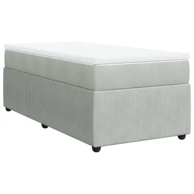 vidaXL Box spring postelja z vzmetnico svetlo siva 80x200 cm žamet