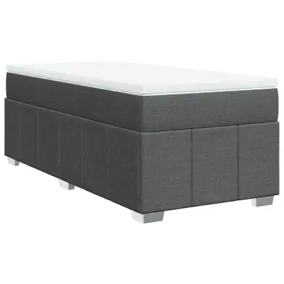 vidaXL Box spring postelja z vzmetnico temno siva 80x200 cm blago