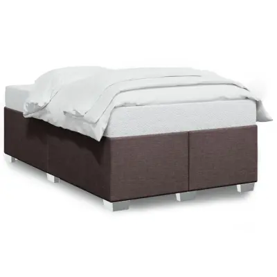 vidaXL Posteljni okvir brez vzmetnice temno rjava 120x190 cm blago