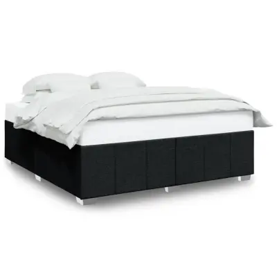 vidaXL Posteljni okvir brez vzmetnice črn 200x200 cm blago