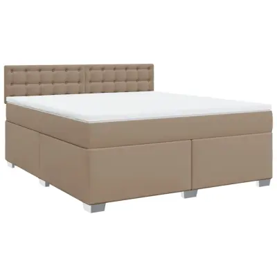 vidaXL Box spring postelja z vzmetnico kapučino 180x200cm umetno usnje