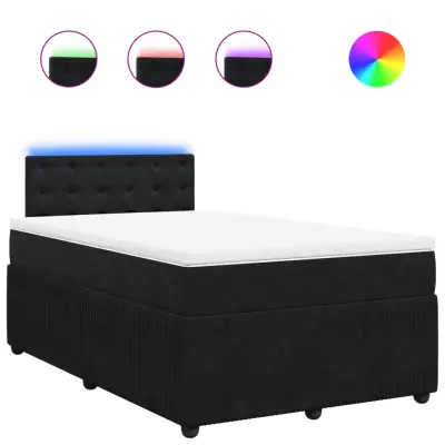 vidaXL Box spring postelja z vzmetnico črna 120x190 cm žamet
