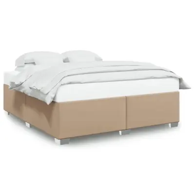 vidaXL Posteljni okvir kapučino 200x200  cm umetno usnje