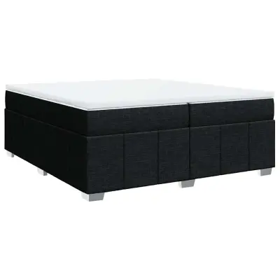 vidaXL Box spring postelja z vzmetnico črn 200x200 cm blago