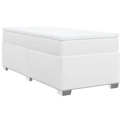 vidaXL Box spring postelja z vzmetnico bela 80x200 cm umetno usnje