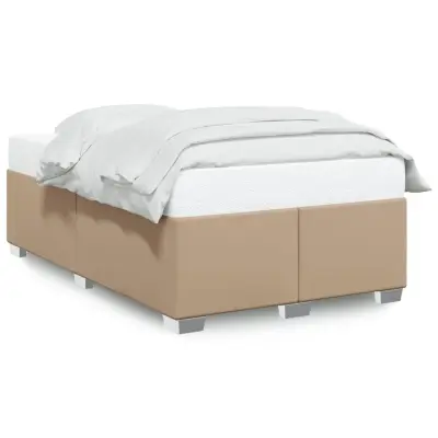 vidaXL Posteljni okvir brez vzmetnice kapučino 120x190 cm umetno usnje