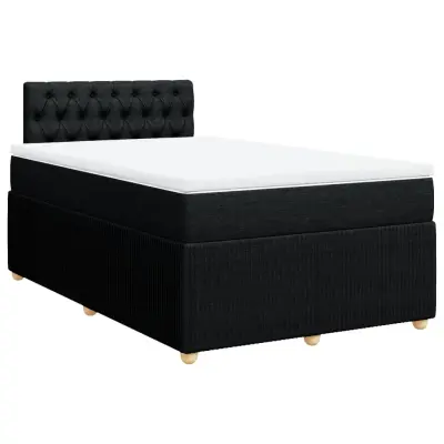 vidaXL Box spring postelja z vzmetnico črna 120x190 cm blago