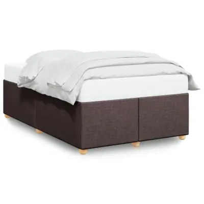 vidaXL Posteljni okvir brez vzmetnice temno rjav 120x200 cm blago
