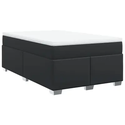 vidaXL Box spring postelja z vzmetnico črna 120x200 cm umetno usnje