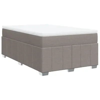 vidaXL Box spring postelja z vzmetnico taupe 120x200 cm blago