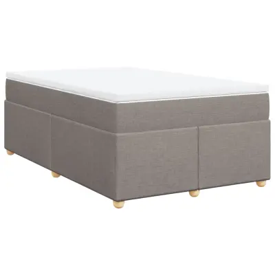 vidaXL Box spring postelja z vzmetnico taupe 120x200 cm blago