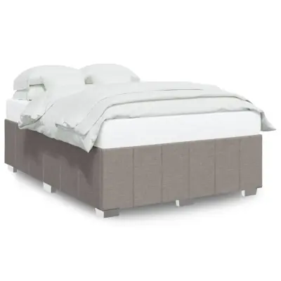 vidaXL Posteljni okvir brez vzmetnice taupe 140x190 cm blago