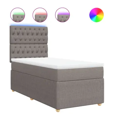 vidaXL Box spring postelja z vzmetnico taupe 80x200 cm blago