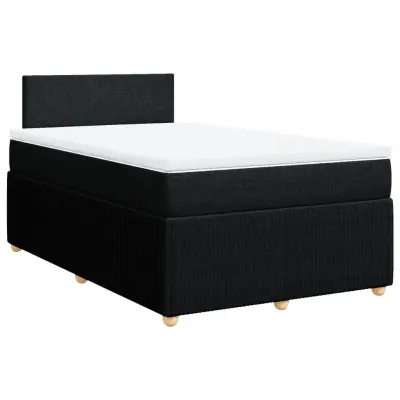 vidaXL Box spring postelja z vzmetnico črna 120x190 cm blago