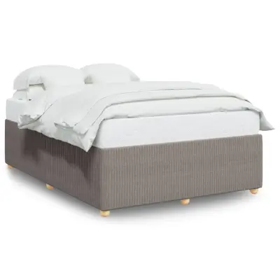 vidaXL Posteljni okvir brez vzmetnice taupe 140x190 cm blago