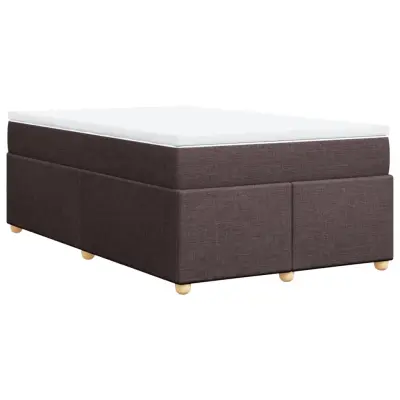 vidaXL Box spring postelja z vzmetnico temno rjava 120x190 cm blago