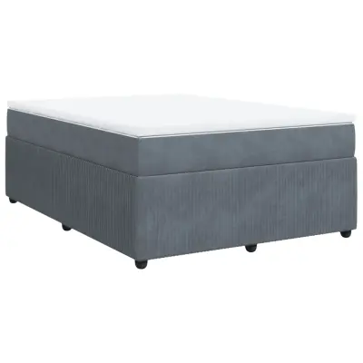 vidaXL Box spring posteljni z vzmetnico temno siv 140x190 cm žamet