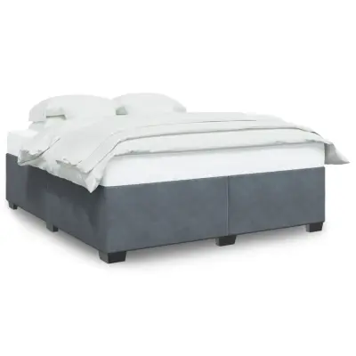 vidaXL Posteljni okvir brez vzmetnice temno siv 200x200 cm žamet