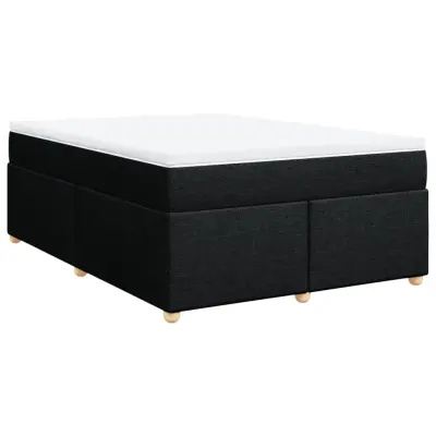 vidaXL Box spring posteljni z vzmetnico črn 140x190 cm blago