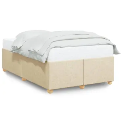 vidaXL Posteljni okvir brez vzmetnice krem 120x200 cm blago