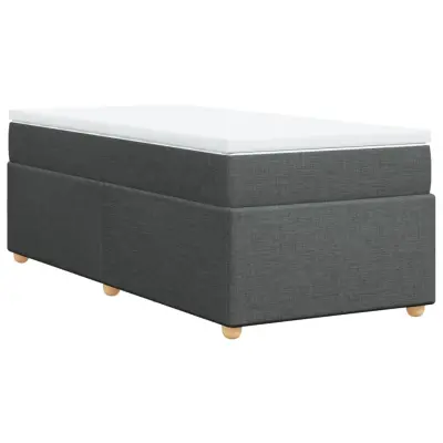 vidaXL Box spring postelja z vzmetnico temno siva 80x200 cm blago