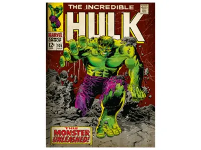 Pyramid International Incredible Hulk Monster Unleashed Print na platnu, les, večbarvno, 30 x 40 x 1,3 cm
