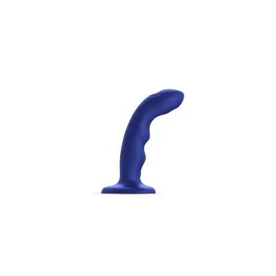 Vibracijski dildo Strap-on-me - Wave s tapkanjem, moder