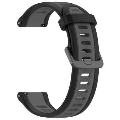 20 mm silikonski zapestni trak za Samsung/Garmin/Venu/Vivomore Black+Grey